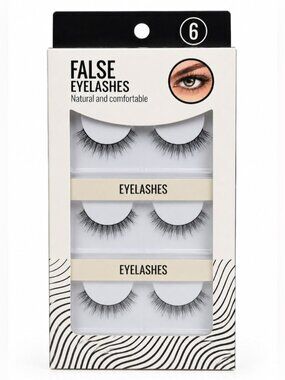 MINISO Japan Natural Looking False Eyelashes 6 Pairs Synthetic Fiber